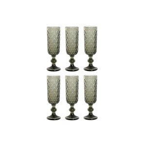 Gläsersatz Home ESPRIT Grau Kristall 150 ml (6 Stück)