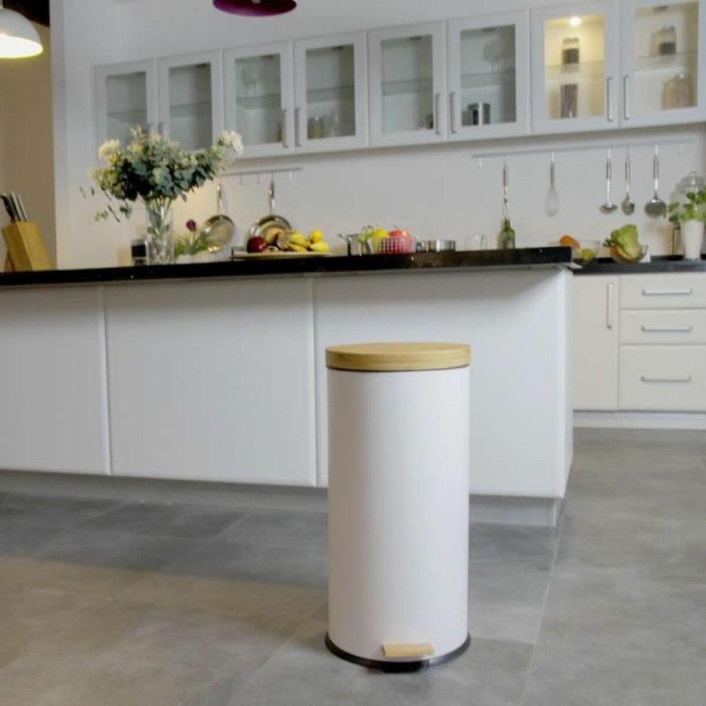 Rubbish Bin Kitchen Move White 30 L