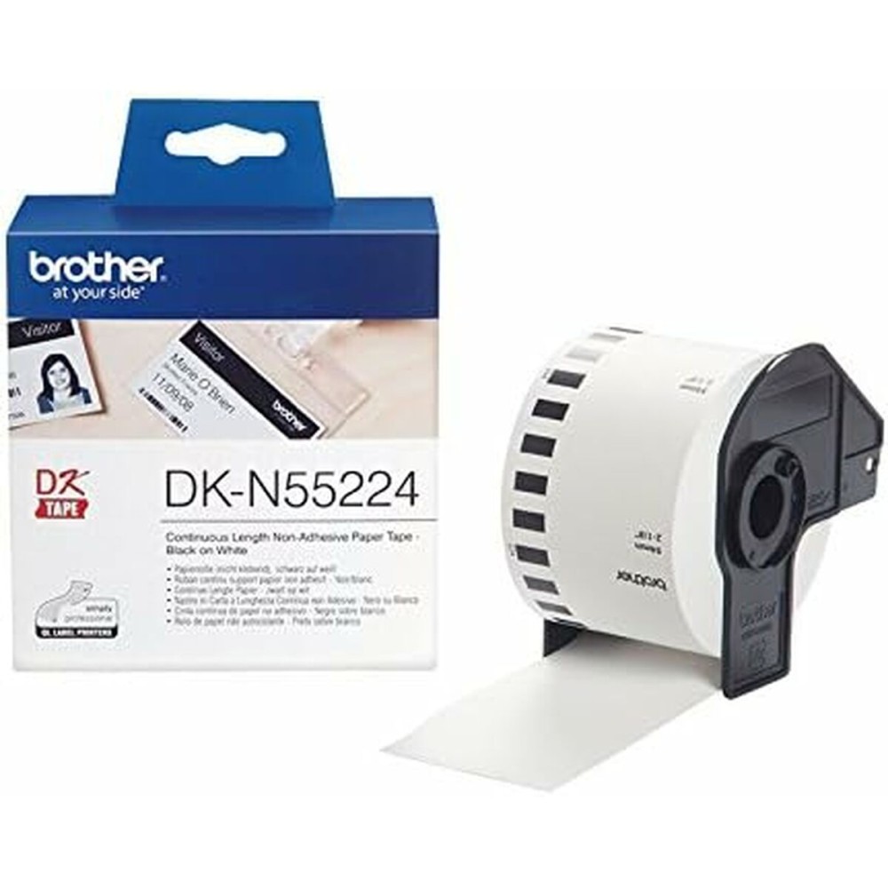 Kontinuierliches Thermopapierband Brother DK-N55224 54 x 30,48 mm Weiß Schwarz/Weiß