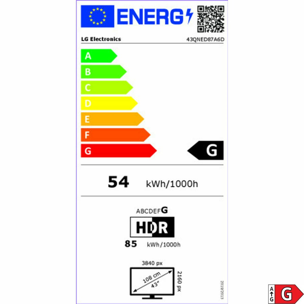 TV intelligente LG 43QNED87A6D.AEU 4K Ultra HD 43" LED HDR Edge-LED QNED