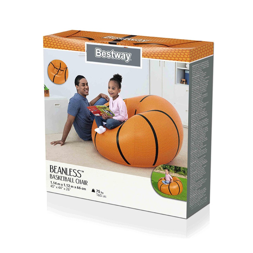 Inflatable Armchair Bestway Orange 114 x 112 x 66 cm 112 x 114 x 66 cm Basketball