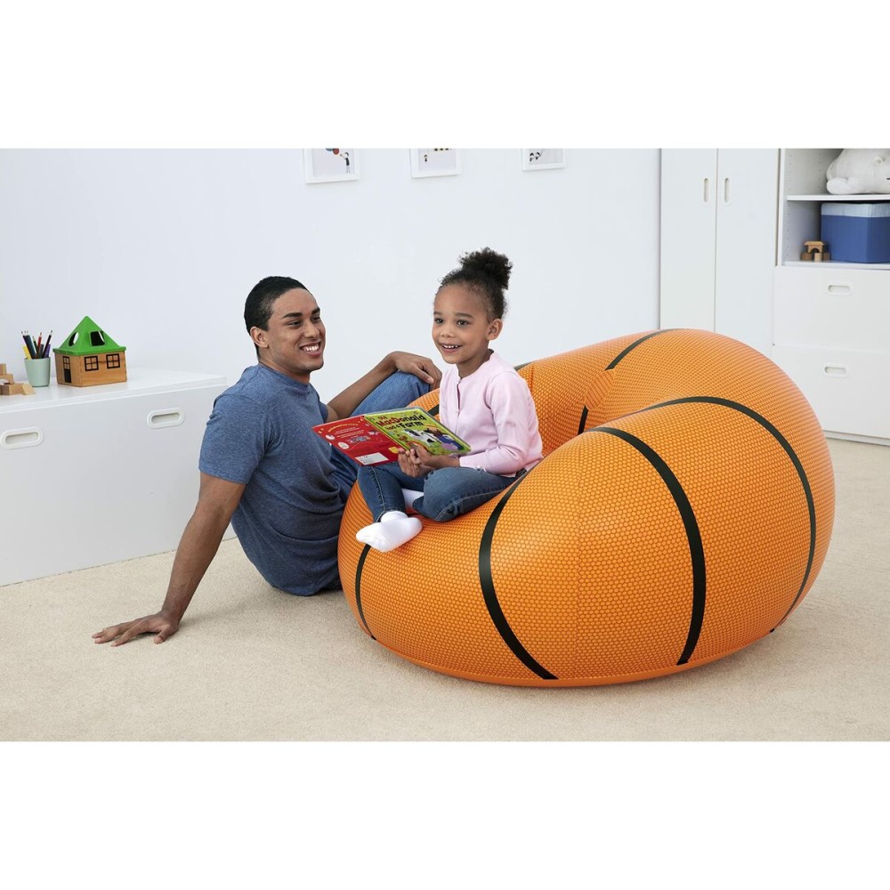 Inflatable Armchair Bestway Orange 114 x 112 x 66 cm 112 x 114 x 66 cm Basketball