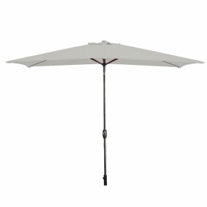 Marbueno Sonnenschirm Stahl 8 Streben 200x300 cm Polyester Weiß Garten, Pool, Terrasse