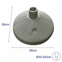 Marbueno Base Sonnenschirm rund Kunststoff 38x38x14 cm 10L Weiß Garten, Pool, Terrasse