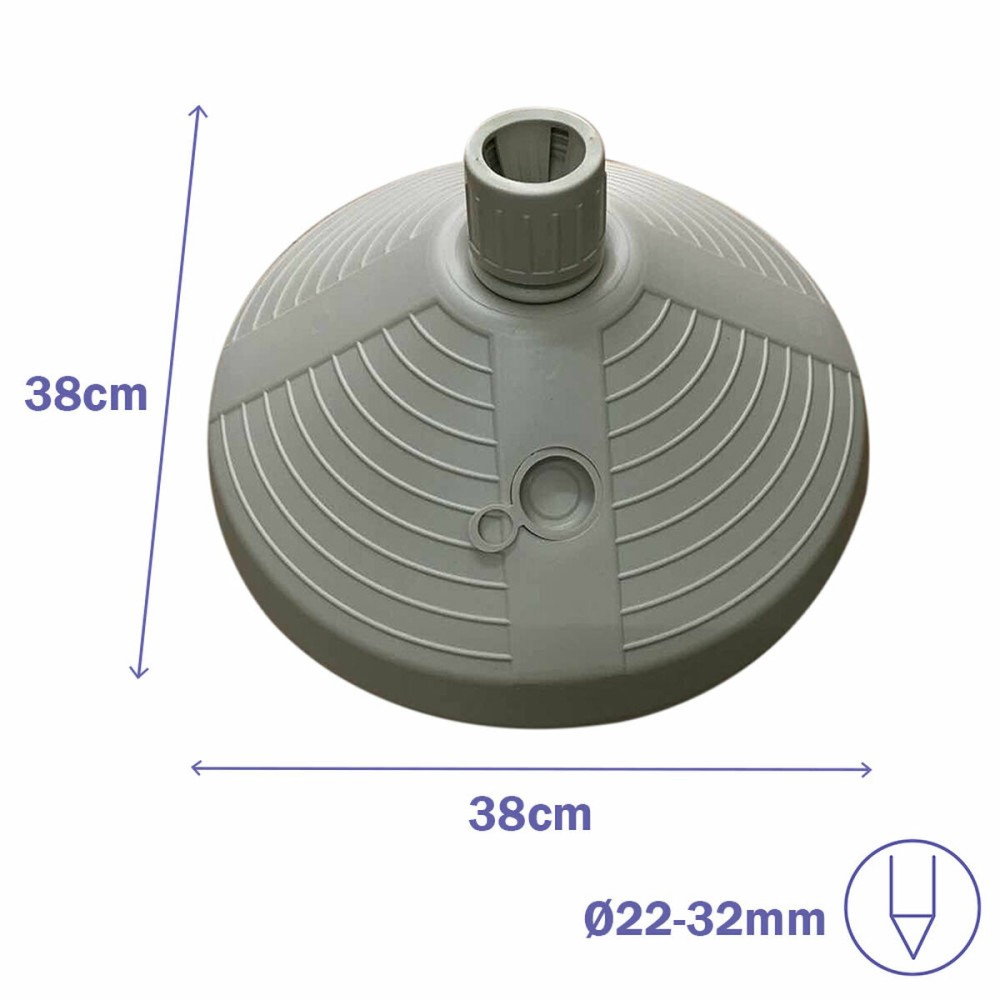 Marbueno Base Sonnenschirm rund Kunststoff 38x38x14 cm 10L Weiß Garten, Pool, Terrasse