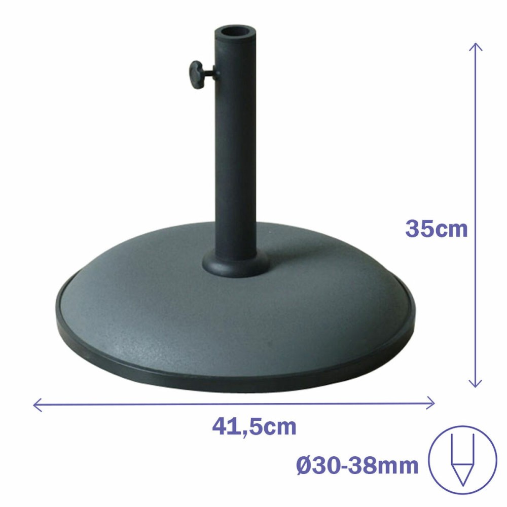 Marbueno Sonnenschirmständer Rund Beton 41,5x35 cm 15KG Grau Garten, Pool, Terrasse