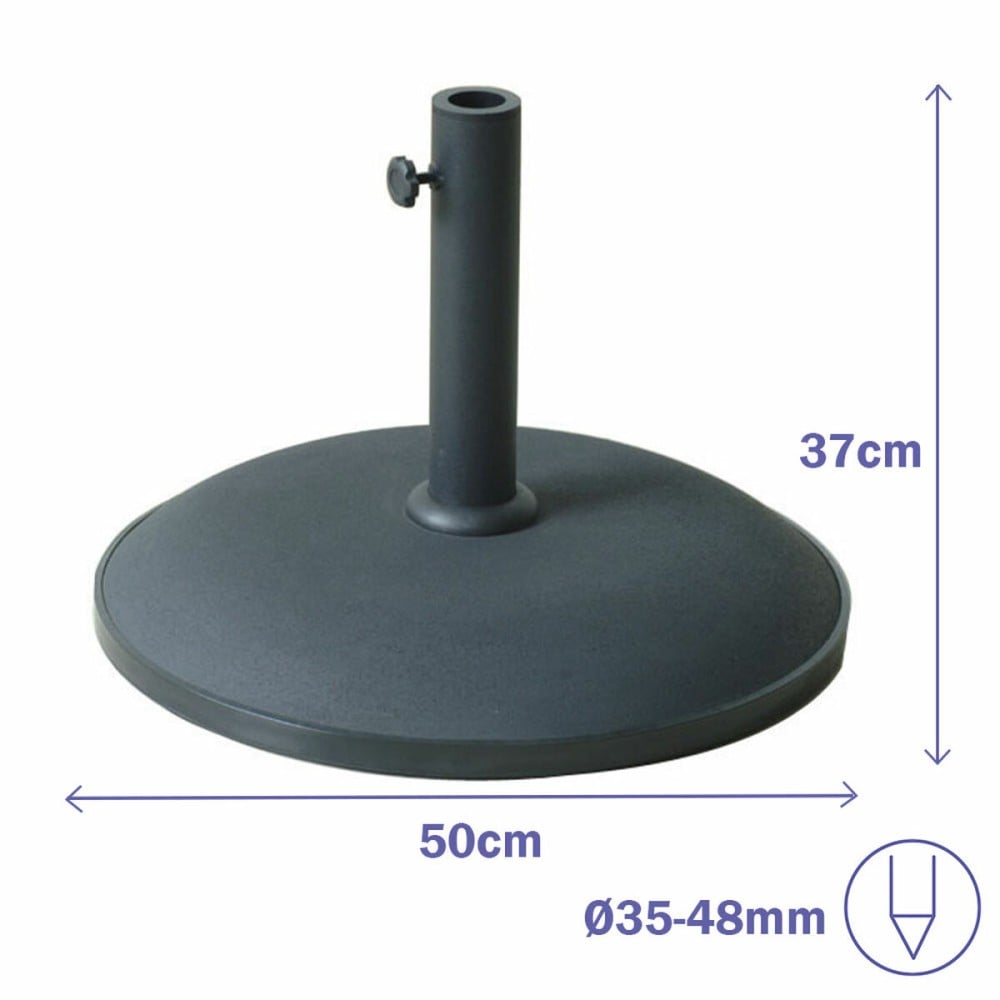 Marbueno Base Sonnenschirm Rund Beton 50x37 cm 25KG Schwarz Garten, Pool, Terrasse