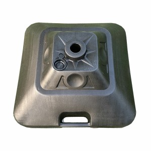 Marbueno Base Parasol Carré Plastique 45x45x27 cm 30L Noir Jardin, Piscine, Terrasse
