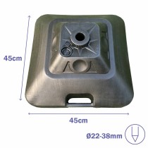 Marbueno Base Parasol Carré Plastique 45x45x27 cm 30L Noir Jardin, Piscine, Terrasse