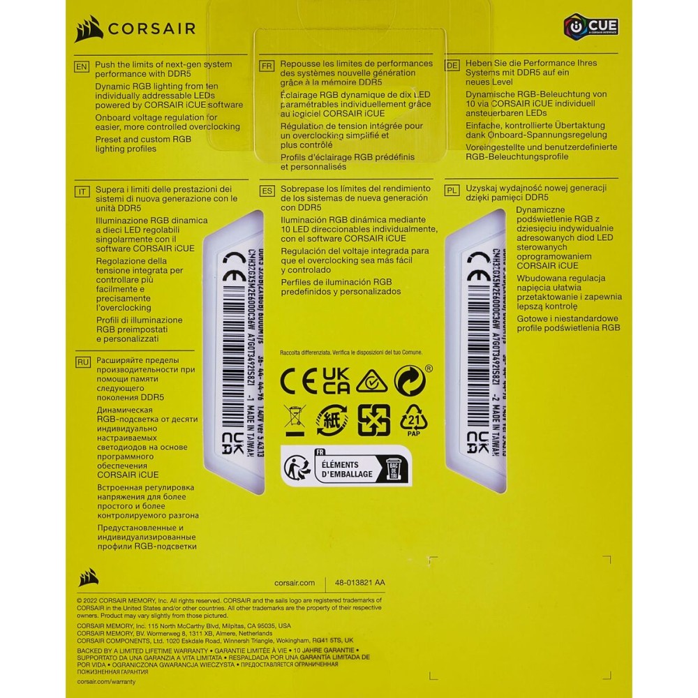 RAM Memory Corsair 32 GB DDR5 SDRAM DDR5 6000 MHz
