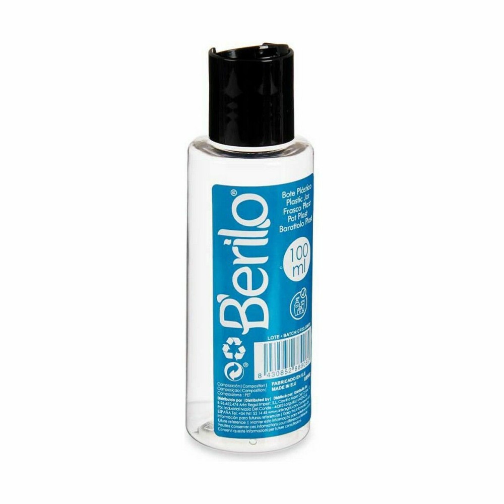 Distributeur de Liquides pour le Voyage Berilo SE1541-VERTIDOR Noir Transparent Plastique 100 ml (24 Unités)