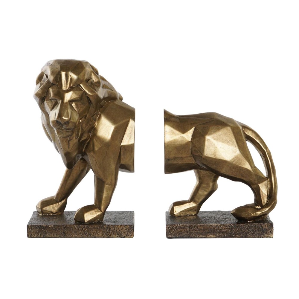 Bookend DKD Home Decor Golden Resin Lion Modern 32 x 15 x 24,5 cm