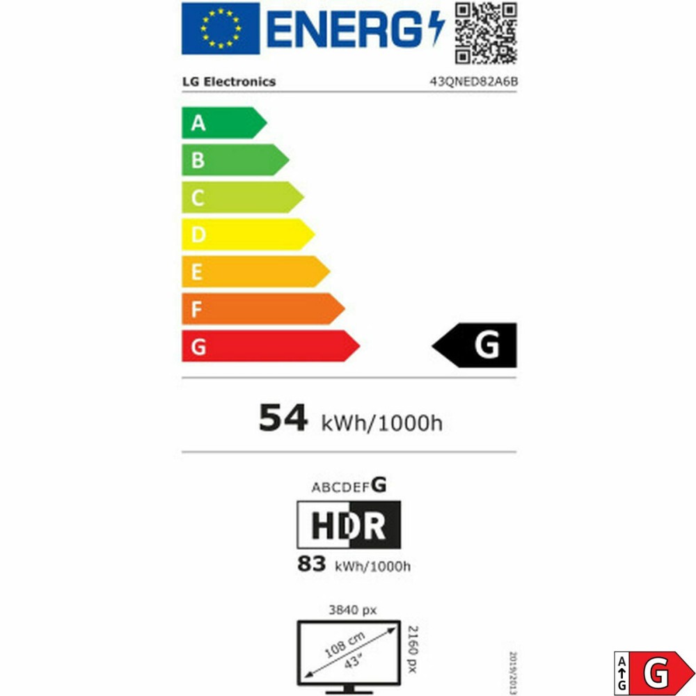 TV intelligente LG 43QNED82A6B.AEU 4K Ultra HD 43" LED HDR Edge-LED QNED
