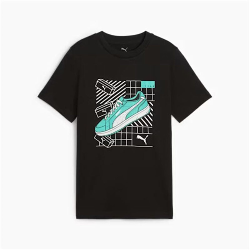 Kurzarm-T-Shirt für Kinder Puma Graphics Schwarz