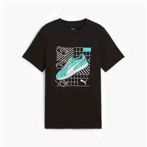 Kurzarm-T-Shirt für Kinder Puma Graphics Schwarz