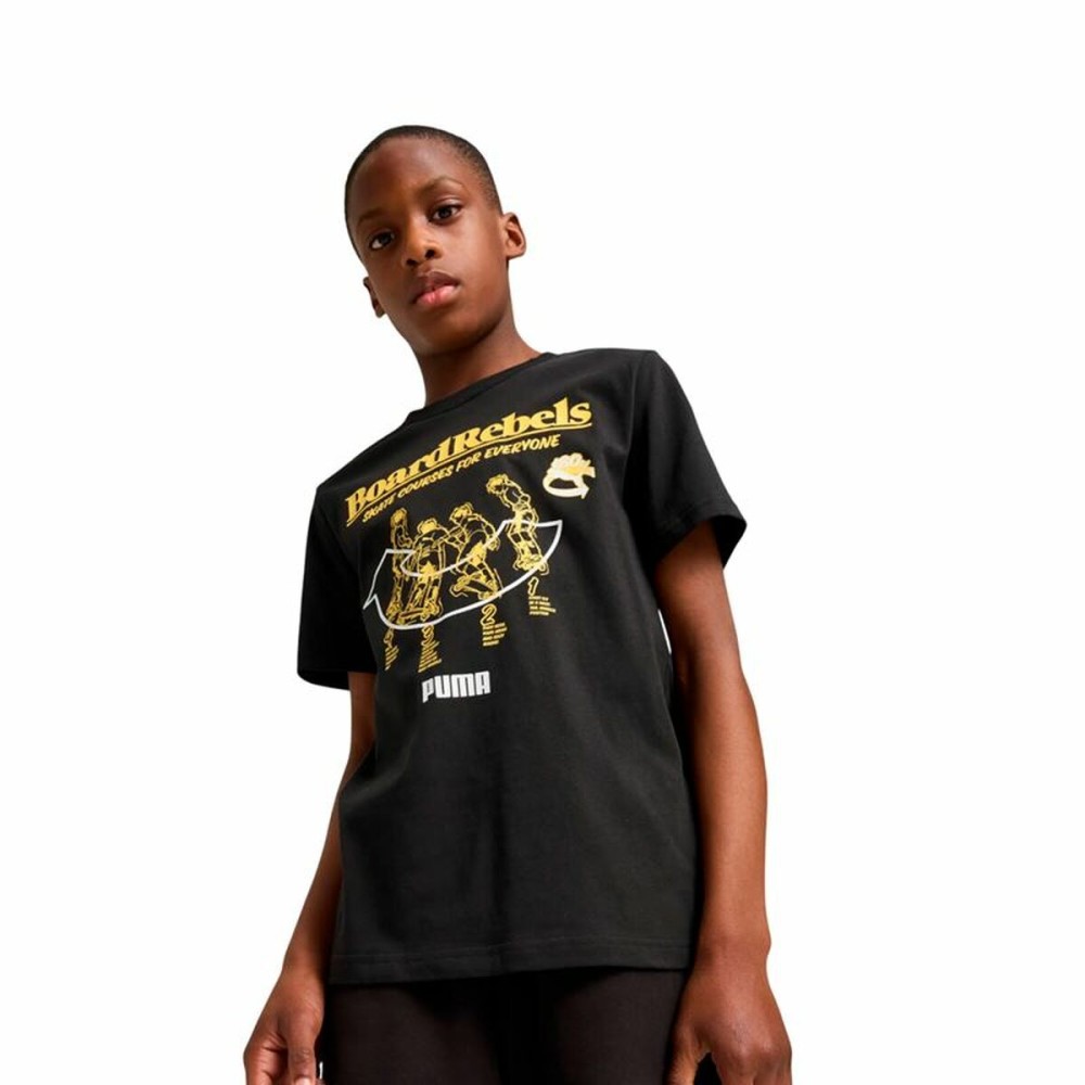 Kurzarm-T-Shirt für Kinder Puma Graphic Tee Schwarz