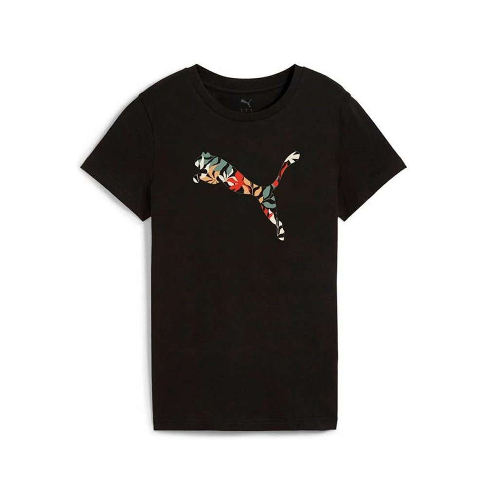 Damen Kurzarm-T-Shirt Puma Graphics Floral Cat Schwarz