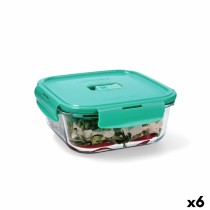 Lunchbox hermetisch Luminarc Turquesa türkis Glas 1,22 L (6 Stück)