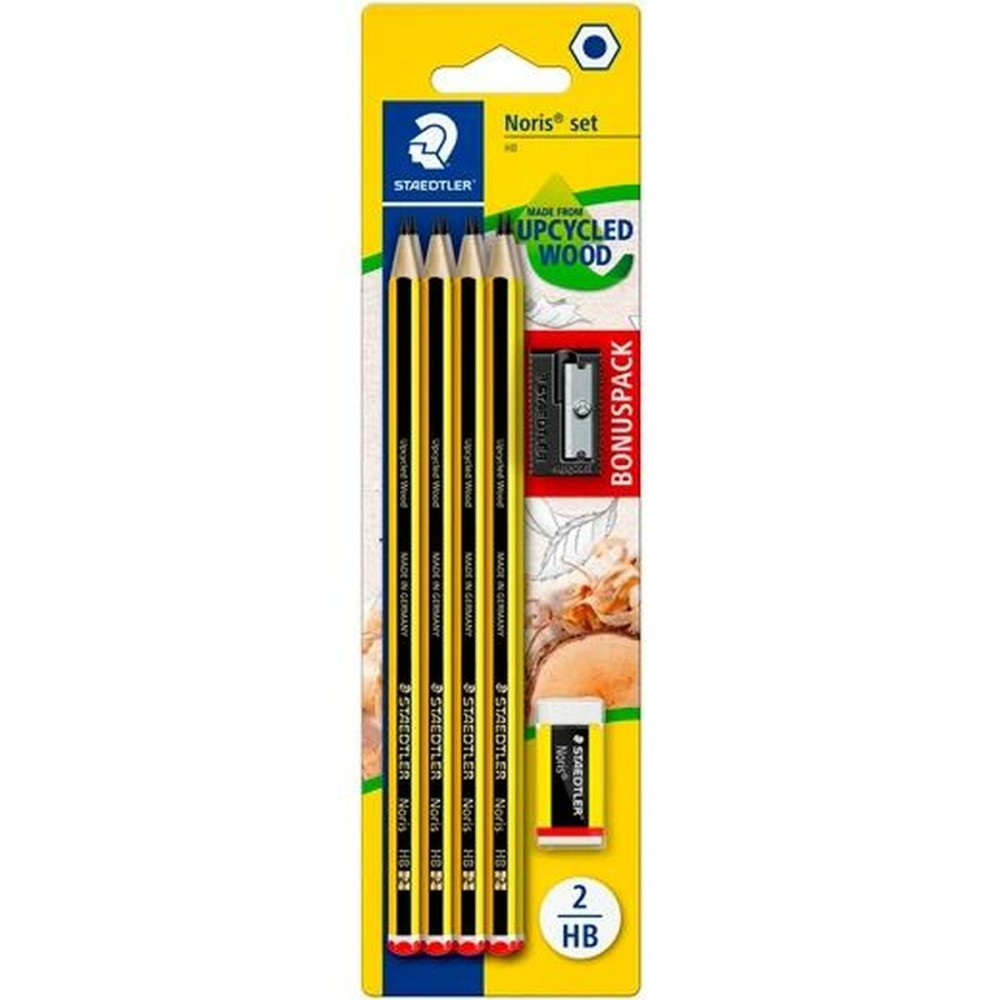 Bleistifte Set Staedtler Sechseckig HB Spitzer Radiergummi (10 Stück)