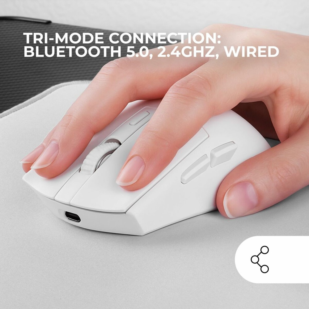 Souris Gaming Mars Gaming MMT3W Blanc