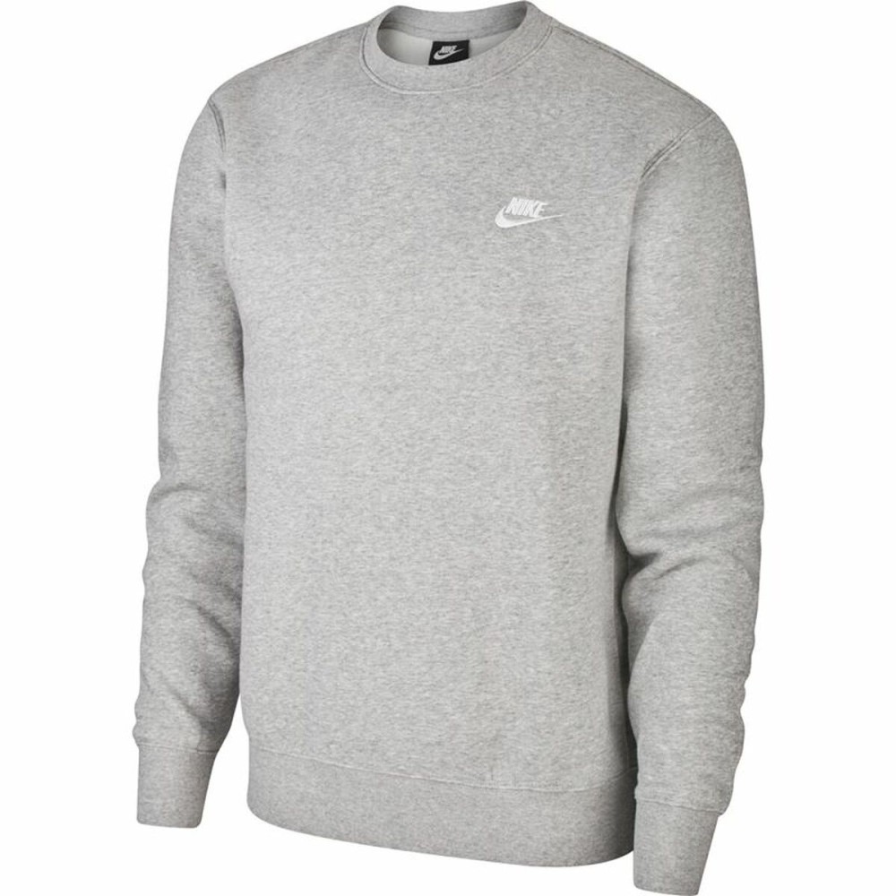 Men’s Sweatshirt without Hood Nike Sportswear Club Fleece Grey Light grey XL