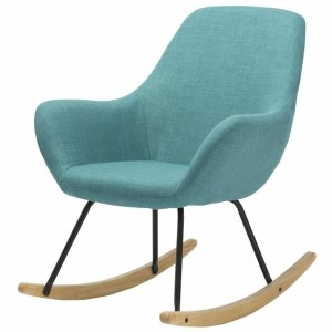 Fauteuil à Bascule Norton Bleu Bois Métal Tissu 69 x 76,3 x 89 cm