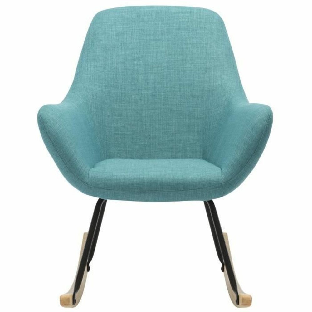 Fauteuil à Bascule Norton Bleu Bois Métal Tissu 69 x 76,3 x 89 cm