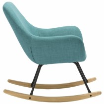 Fauteuil à Bascule Norton Bleu Bois Métal Tissu 69 x 76,3 x 89 cm
