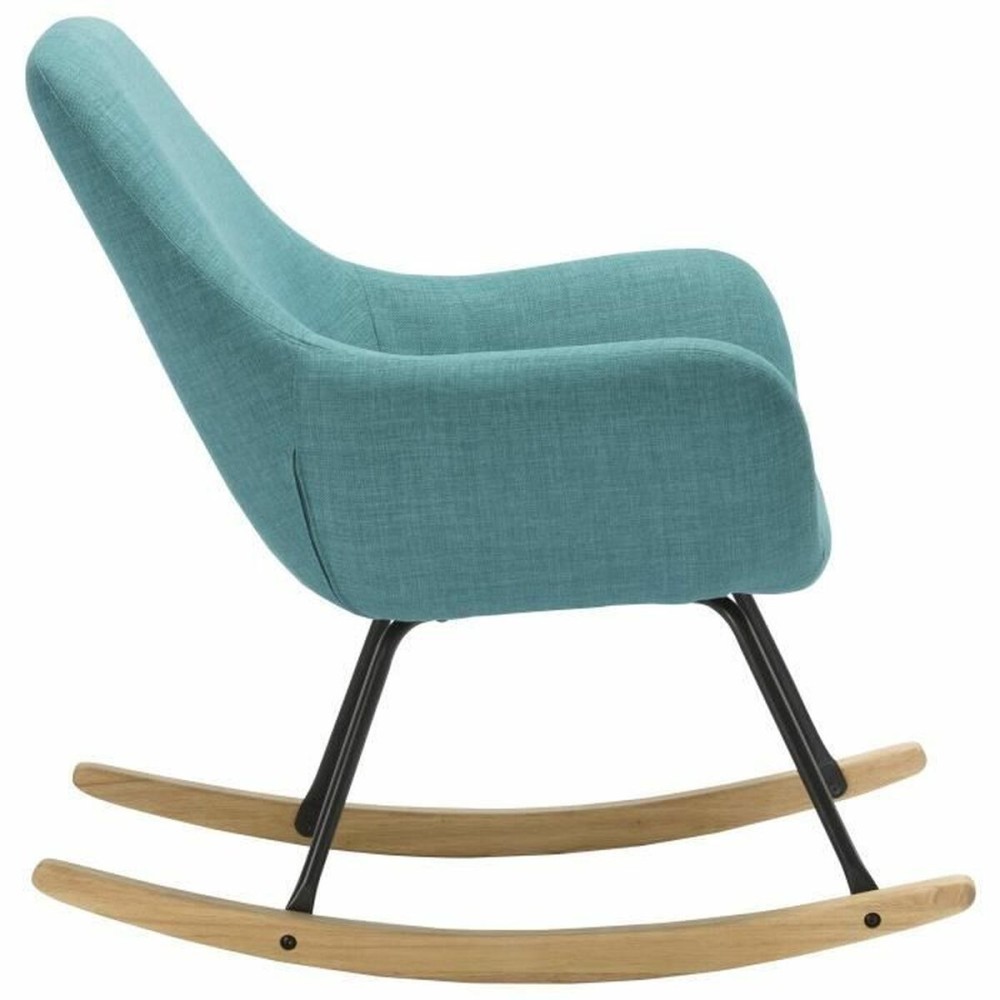 Fauteuil à Bascule Norton Bleu Bois Métal Tissu 69 x 76,3 x 89 cm