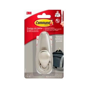 Haken zum Aufhängen 3M 2,2 Kg Silberfarben Metallic Metall Nickel (1 Stück)