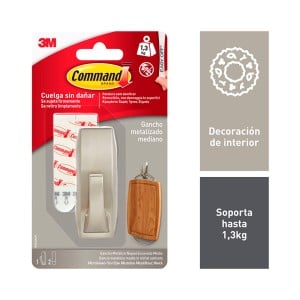 Haken zum Aufhängen 3M 1,3 kg 29 X 79 X 29 MM Silberfarben Metall (1 Stück)