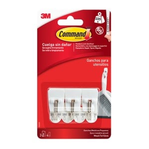 Haken zum Aufhängen 3M 225 g 19 X 41 X 19 MM Weiß Stahl (3 Stück)