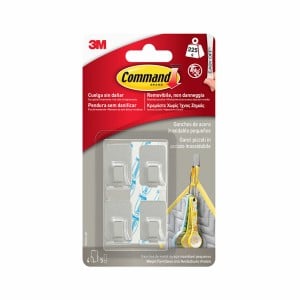 Haken zum Aufhängen 3M Edelstahl 225 g 19 X 30 X 15 MM Silberfarben (4 Stück)