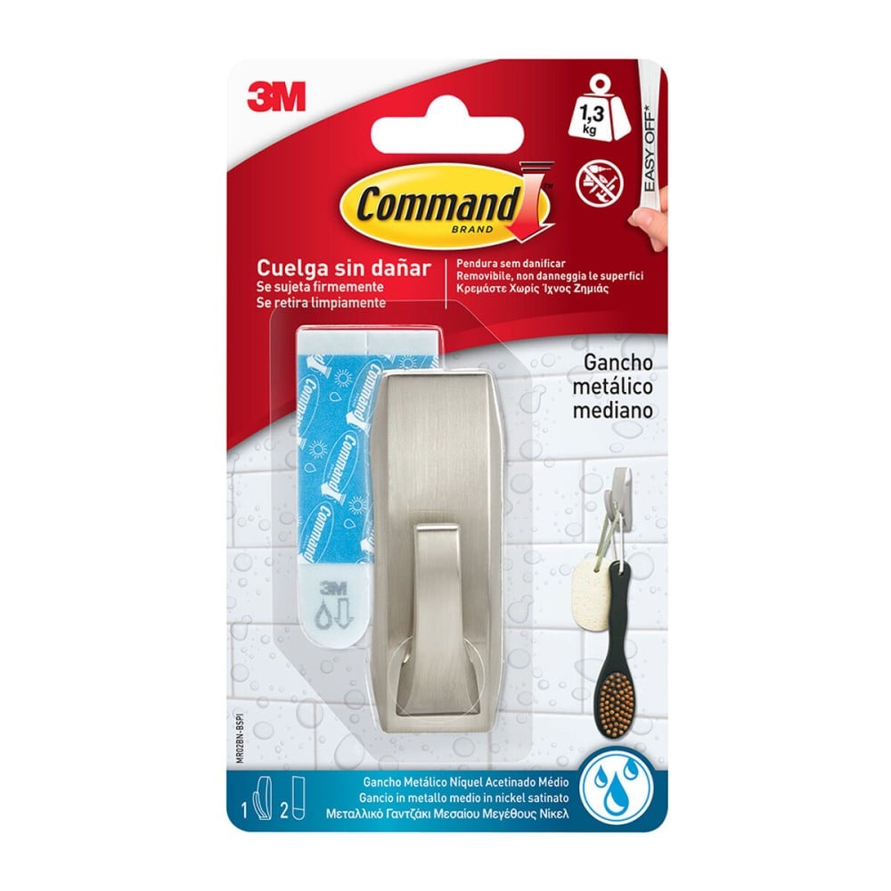Haken zum Aufhängen 3M 1,3 kg Grau metall Metall (1 Stück)