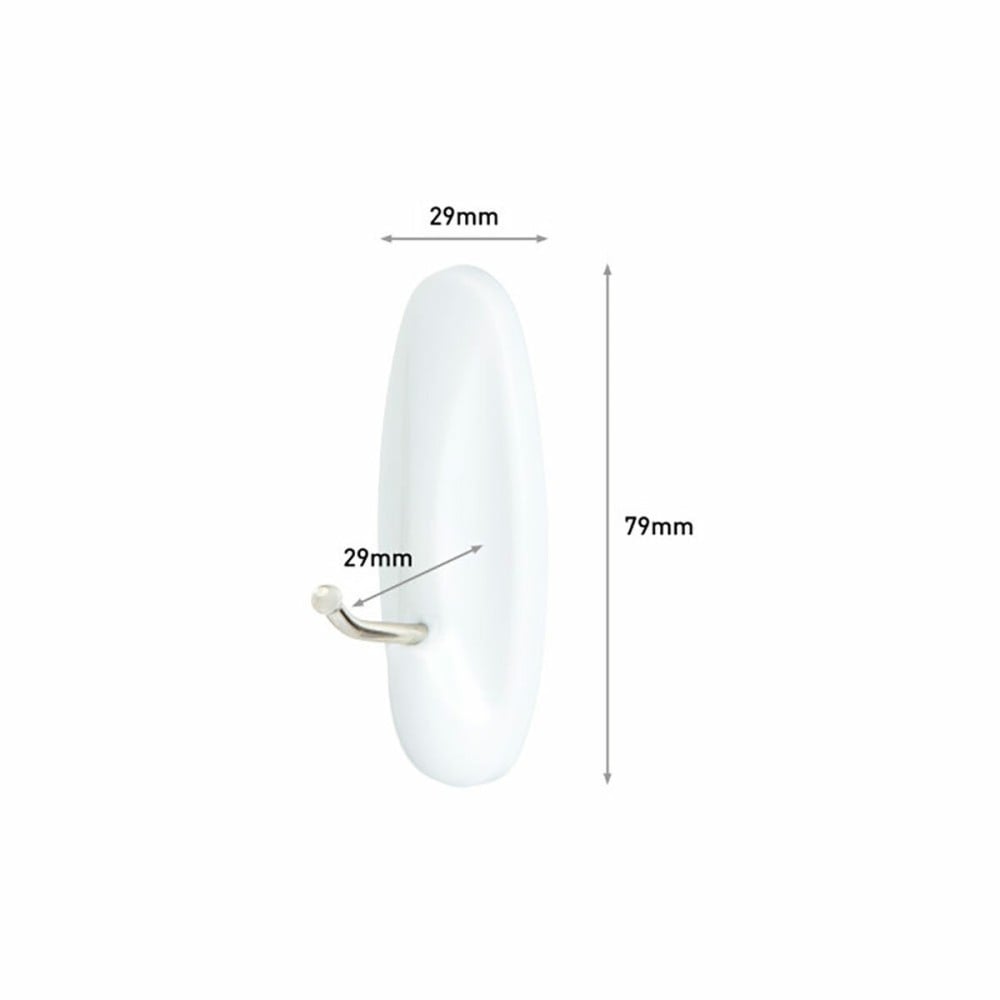 Haken zum Aufhängen 3M 1,3 kg 29 X 79 X 29 MM Weiß Metall (2 Stück)