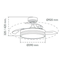 Ceiling Fan CristalRecord Transparent Metal Ø 92 cm