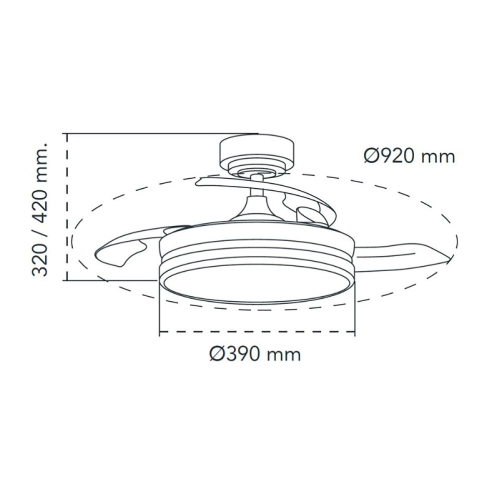 Ceiling Fan CristalRecord Transparent Metal Ø 92 cm