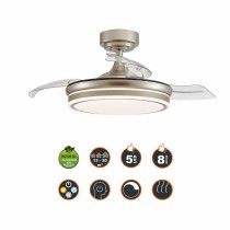 Ceiling Fan CristalRecord Transparent Metal Ø 92 cm