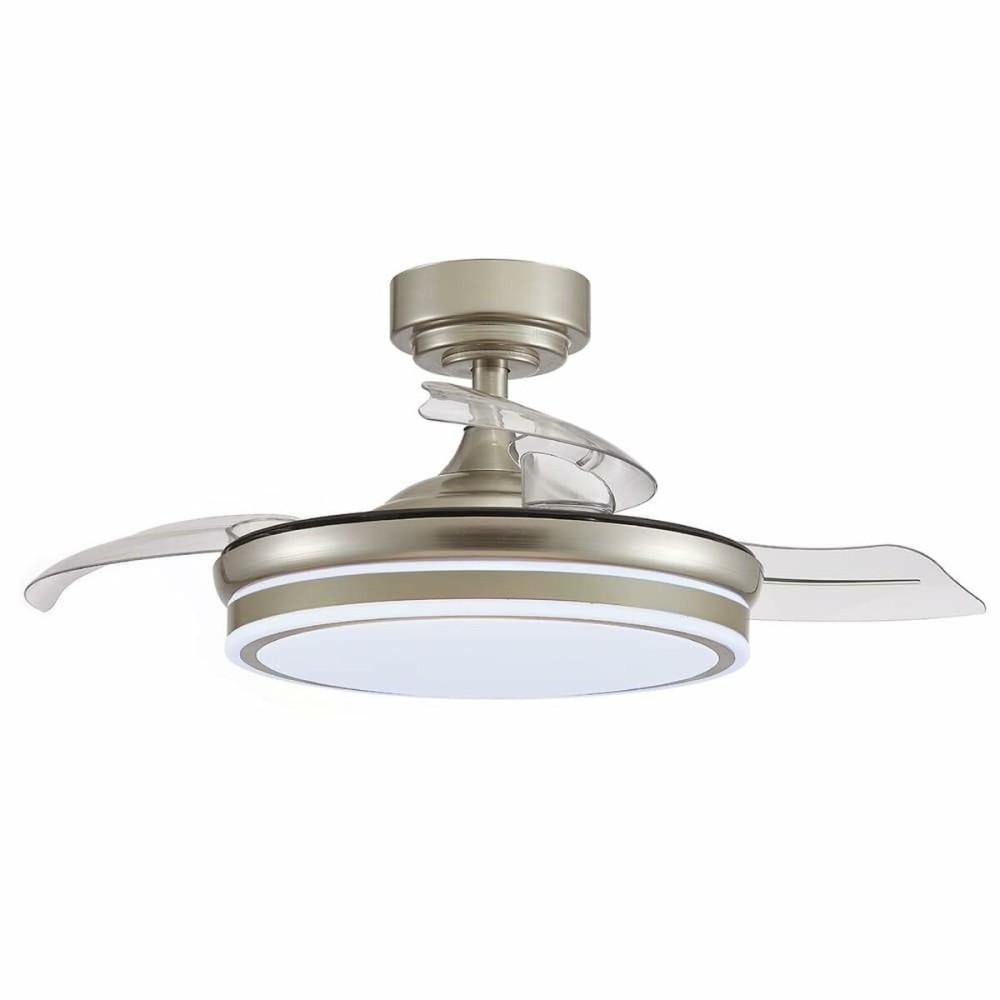 Ceiling Fan CristalRecord Transparent Metal Ø 92 cm