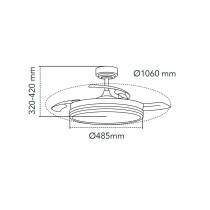 Deckenventilator CristalRecord SUPERECO RETRAC 45W MD Durchsichtig