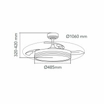 Ceiling Fan CristalRecord SUPERECO RETRAC 45W MD Transparent