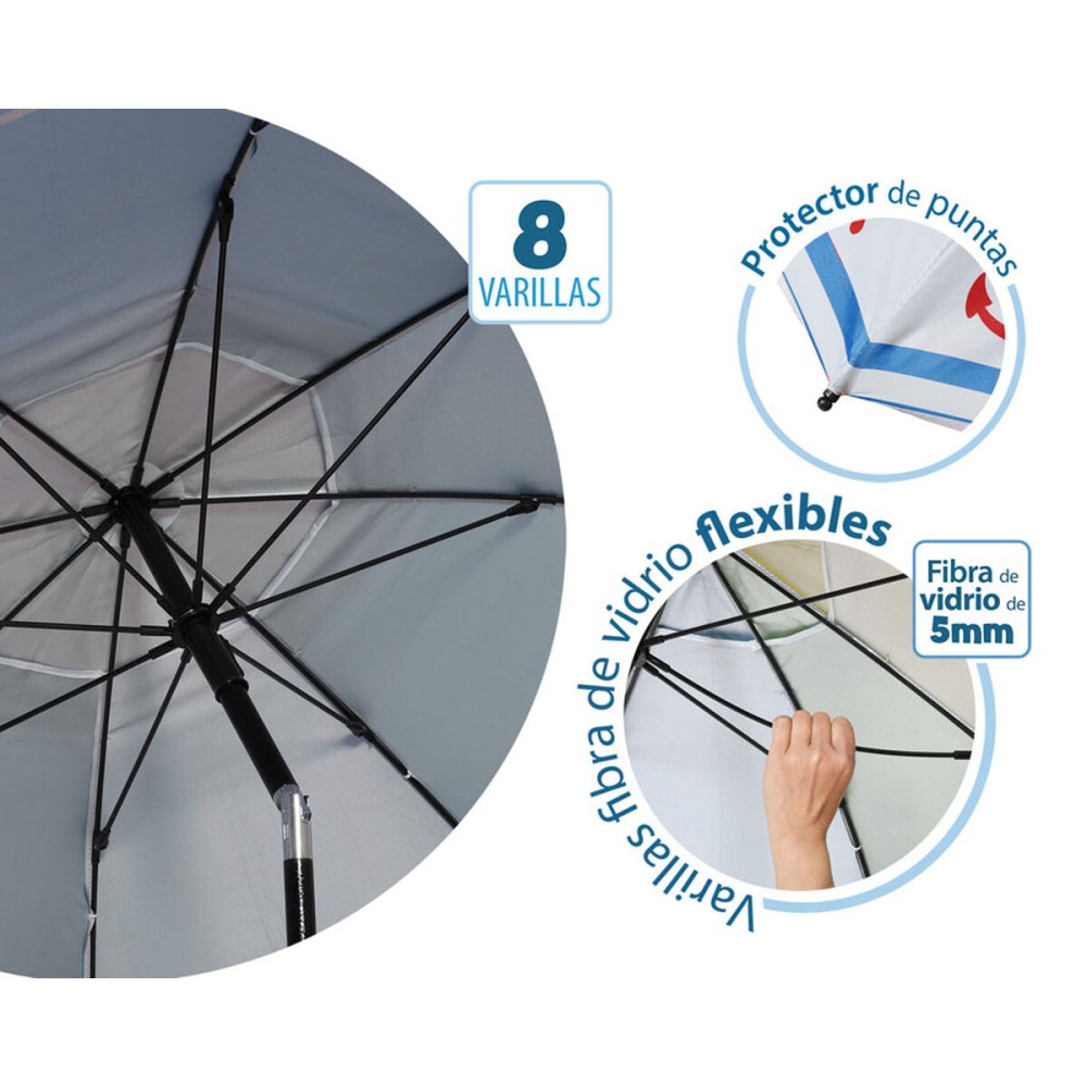 Sonnenschirm Blau Ø 180 cm SPF50+ Anker