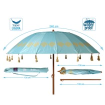 Sonnenschirm Blau Ø 240 cm SPF50+