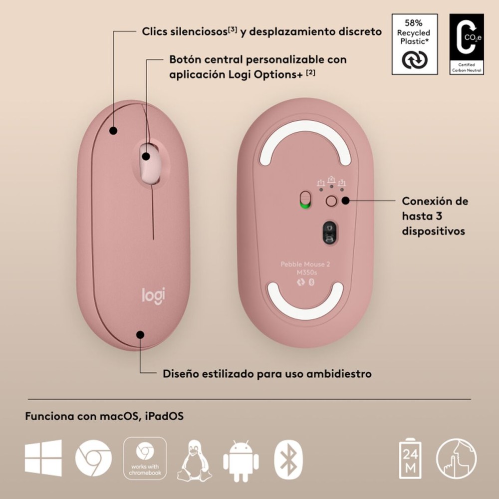 Wireless Bluetooth Mouse Logitech 910-007014 White 4000 dpi
