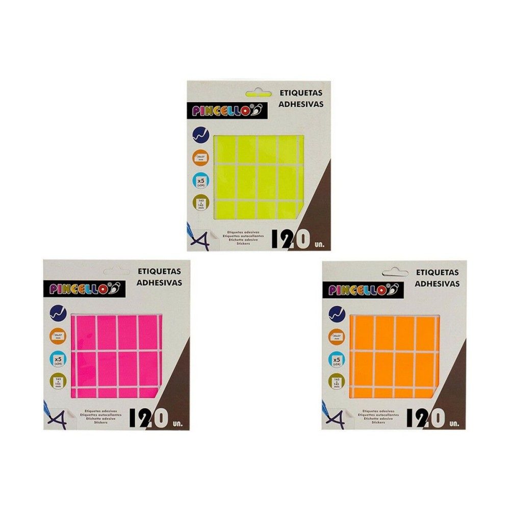 Étiquettes adhésives Pincello 1711094 20 x 37 mm Rectangulaire (12 Unités)