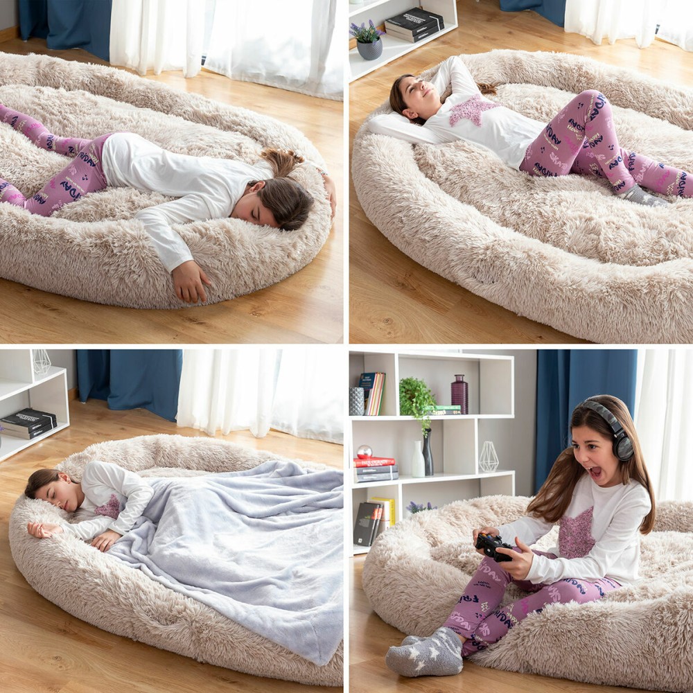 Lit de Chien pour Humains Human Dog Bed XXL InnovaGoods Beige