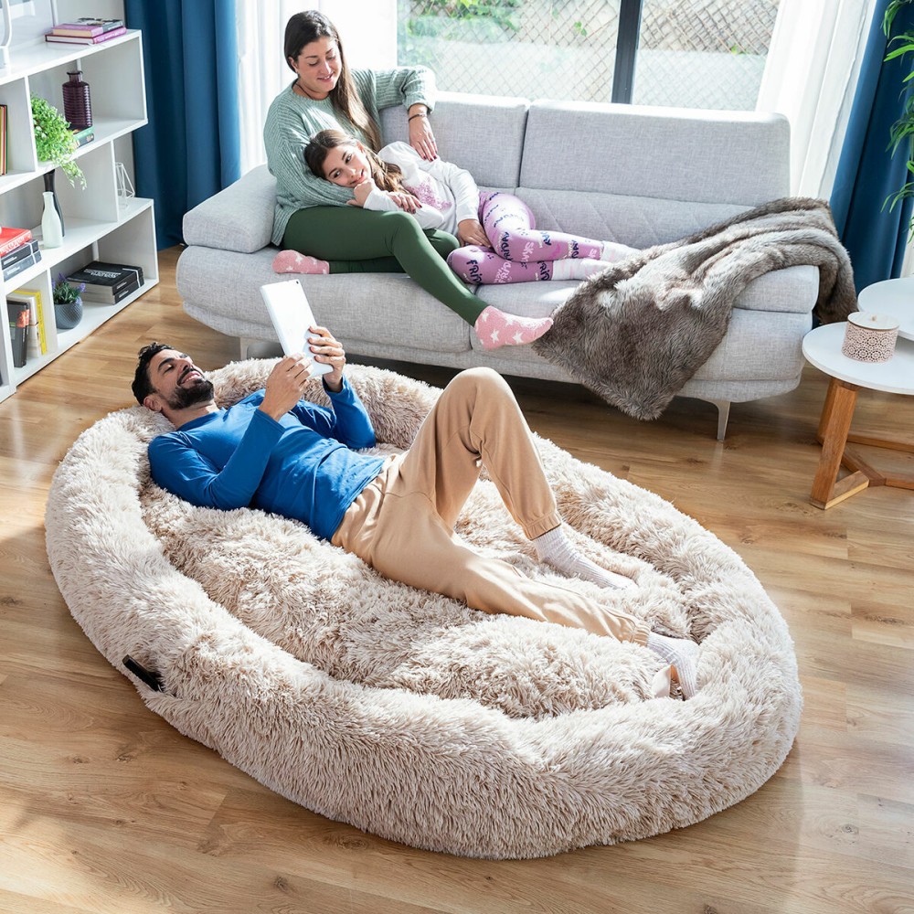 Lit de Chien pour Humains Human Dog Bed XXL InnovaGoods Beige