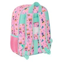 School Bag SuperKitties Pink Turquoise 26 x 34 x 11 cm