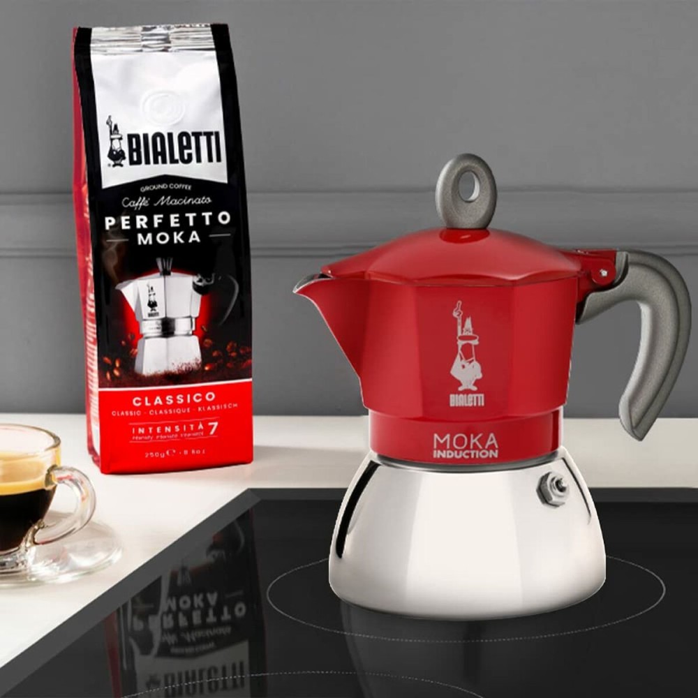 Cafetière Italienne Bialetti Moka Induction Noir Acier inoxydable Aluminium 200 ml 4 Tasses