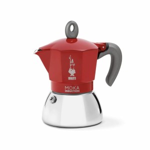 Cafétière Bialetti Moka Cafetière Italienne Noir Rouge Acier inoxydable Aluminium 90 ml 100 ml 2 Tasses 1 Pièce